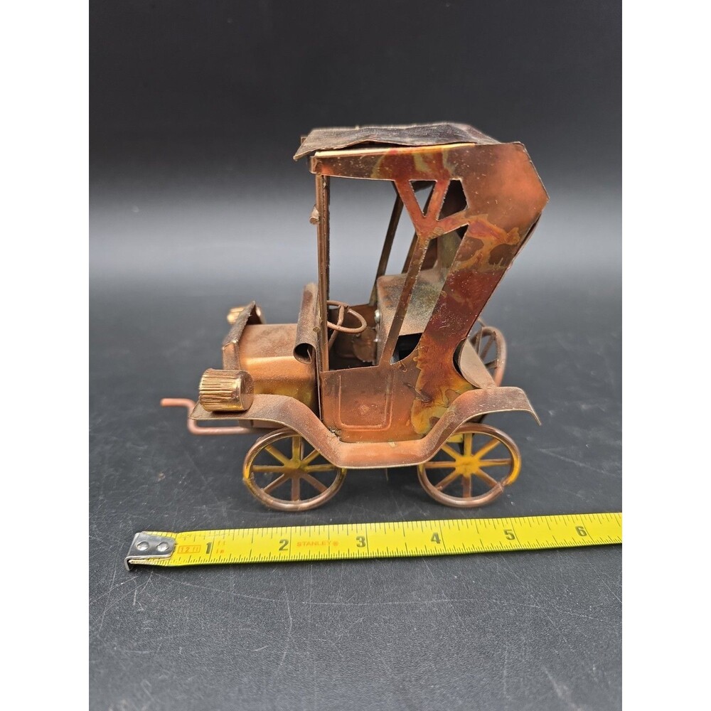Vintage Tin Metal Car with Working Music Box Hong Kong 1970's